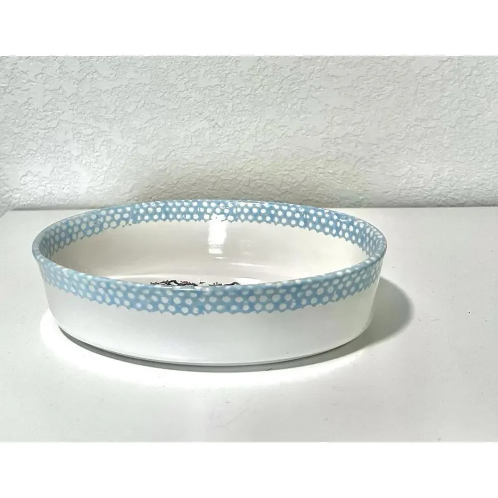 Teamson 1995 Casserole Baking Dish Oval Country Home and Woven Basket with Bow